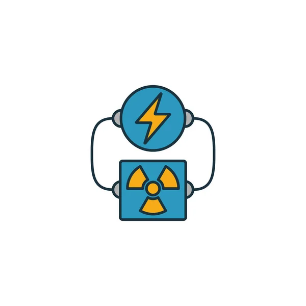 Nuclear Energy icon set. Four elements in diferent styles from power and energy icons collection. Creative nuclear energy icons filled, outline, colored and flat symbols — 스톡 벡터