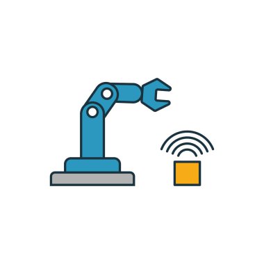 Siber Fiziksel Sistemler simgesi seti. Sektör 4.0 simge koleksiyonundan farklı stillerde dört element. Yaratıcı siber sistem simgeleri doldurulmuş, ana hatlar, renkli ve düz semboller