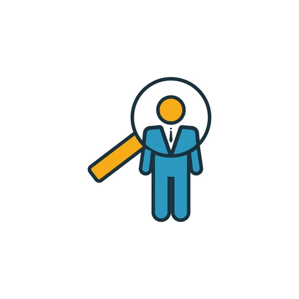 Searching icon set. Four elements in diferent styles from human resources icons collection. Creative searching icons filled, outline, colored and flat symbols — 스톡 벡터