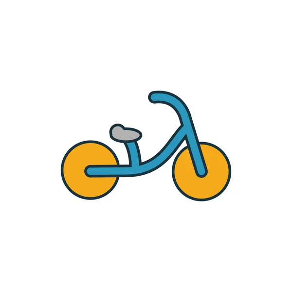 Bicicleta icono de estilo contorno. Diseño delgado creativo de la colección de iconos de cosas de bebé. Pixel perfecto simple bebé bicicleta icono. Diseño web, aplicaciones, software, uso de impresión — Vector de stock