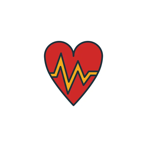 Herzschlag-Icon gesetzt. Vier Elemente in unterschiedlichen Stilen aus der Sammlung medizinischer Ikonen. Kreative Herzschlagsymbole gefüllt, umrissen, farbig und flach — Stockvektor