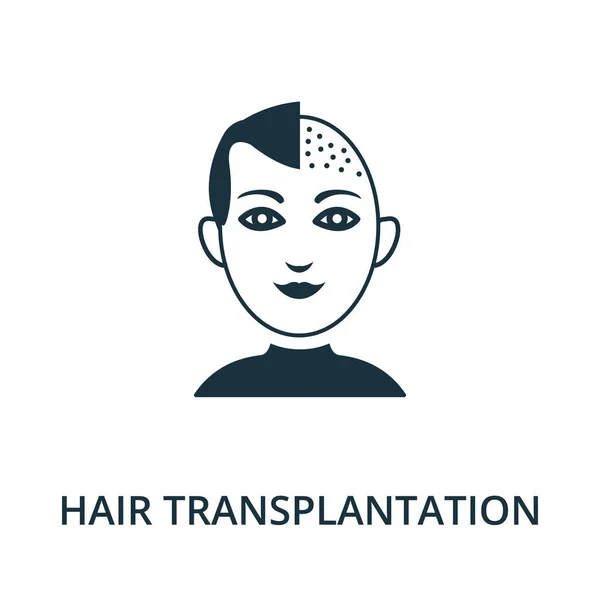 Haartransplantation Ikone aus der Sammlung der plastischen Chirurgie. Einfaches Linienelement Haartransplantation Symbol für Vorlagen, Webdesign und Infografiken — Stockvektor