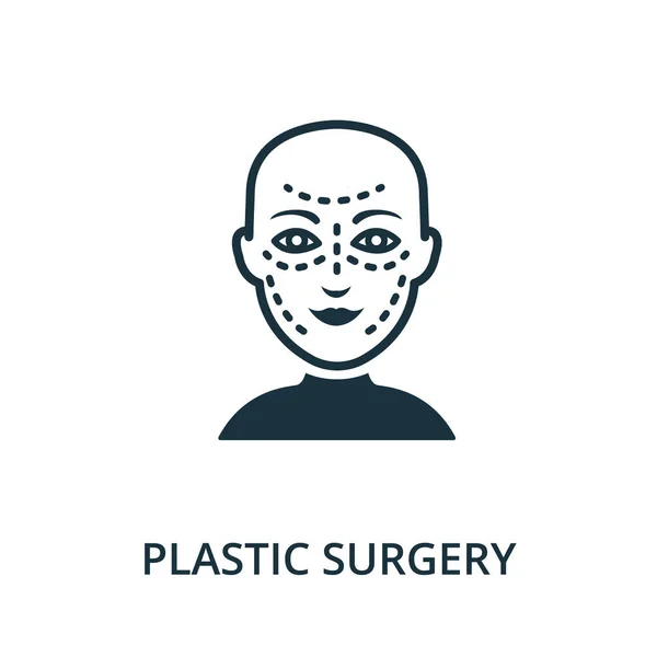 整形外科のアイコン。テンプレート、ウェブデザインやインフォグラフィックのためのシンプルなライン要素プラスチック外科シンボル — ストックベクタ