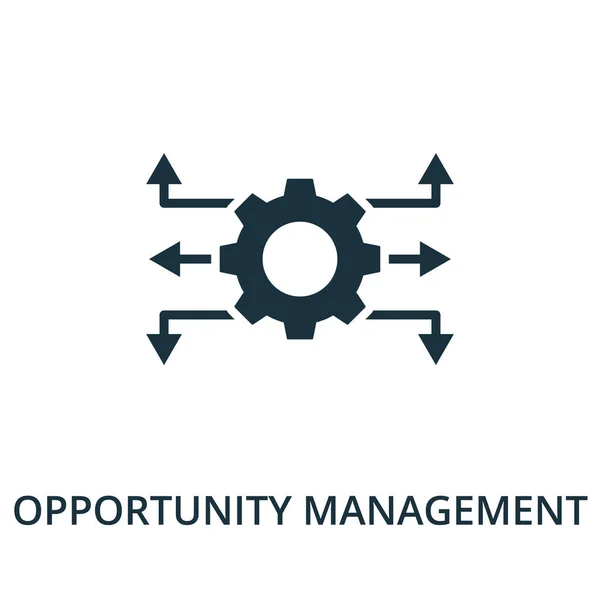 Icono de gestión de oportunidades de la colección de gestión de reputación. Símbolo de gestión de oportunidades de elementos de línea simple para plantillas, diseño web e infografías — Vector de stock