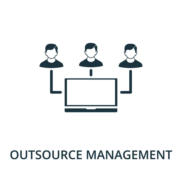 Ikona Outsourcingu ze sbírky správy pověsti. Jednoduchá linka prvek outsourcing management symbol pro šablony, web design a infografiku — Stockový vektor