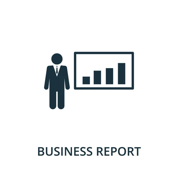 Ikona Business Report ze sbírky správy pověsti. Jednoduchý řádek prvek obchodní sestavy symbol pro šablony, web design a infografiku — Stockový vektor