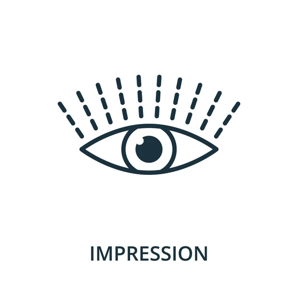 Impressions-Ikone aus der Sammlung Reputationsmanagement. Einfaches Linienelement-Impressionssymbol für Vorlagen, Webdesign und Infografiken — Stockvektor