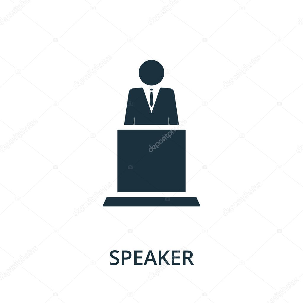 Speaker icon from reputation management collection. Simple line element speaker symbol for templates, web design and infographics.