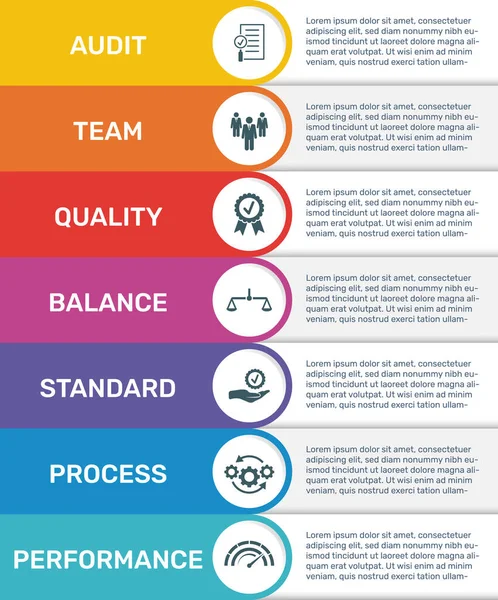 Modelo de banner infográfico vetorial Auditoria. Design de cor plana moderna. Pode ser usado para diagrama de processo, apresentações, fluxo de trabalho, banner com ícones AUDIT . —  Vetores de Stock