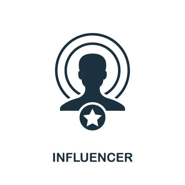 Influencer Symbol Kreative Elementzeichen Aus Der Community Management Sammlung Monochromes — Stockvektor