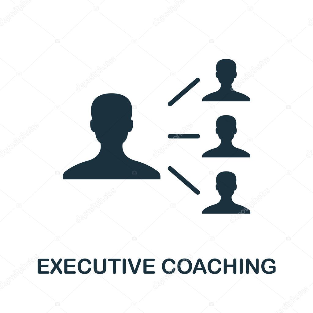 Executive Coaching icon. Creative element sign from community management collection. Monochrome Executive Coaching icon for templates, infographics and more.