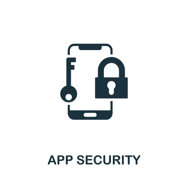 App Beveiliging icoon. Eenvoudig element uit app development collectie. Gevuld App Security icoon voor sjablonen, infographics en meer — Stockvector