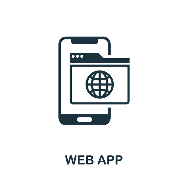 Web App ikon. Egyszerű elem az alkalmazásfejlesztési gyűjteményből. Töltve Web App ikon sablonok, infografikák és így tovább — Stock Vector