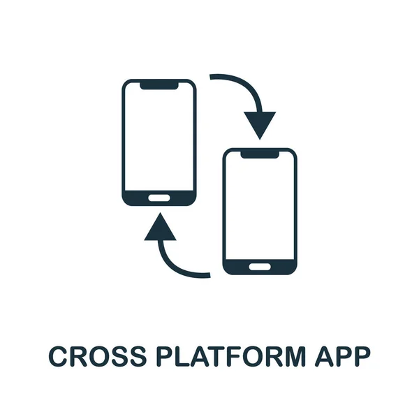 Значок Cross Platform App. Простой элемент из коллекции приложений. Заполненная иконка приложения Cross Platform, инфографика и многое другое — стоковый вектор