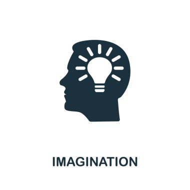 Hayal gücü ikonu. Yaşam becerileri koleksiyonundan basit bir element. Şablonlar, bilgi grafikleri ve daha fazlası için doldurulmuş Hayal Simgesi