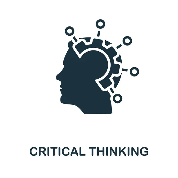 Ikone kritischen Denkens. Einfaches Element aus der Sammlung von Lebensfähigkeiten. Gefülltes Critical Thinking-Symbol für Vorlagen, Infografiken und mehr — Stockvektor