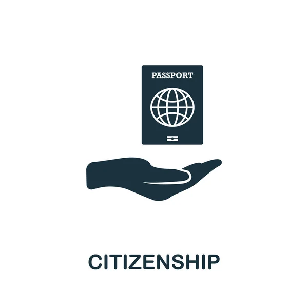 Ikona občanství. Jednoduchý prvek ze sbírky životních dovedností. Vyplněná ikona občanství pro šablony, infografiku a další — Stockový vektor
