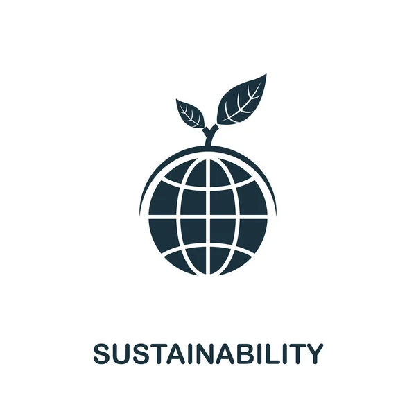 Nachhaltigkeits-Symbol. Einfaches Element aus der Sammlung von Lebensfähigkeiten. Gefülltes Nachhaltigkeitssymbol für Vorlagen, Infografiken und mehr — Stockvektor