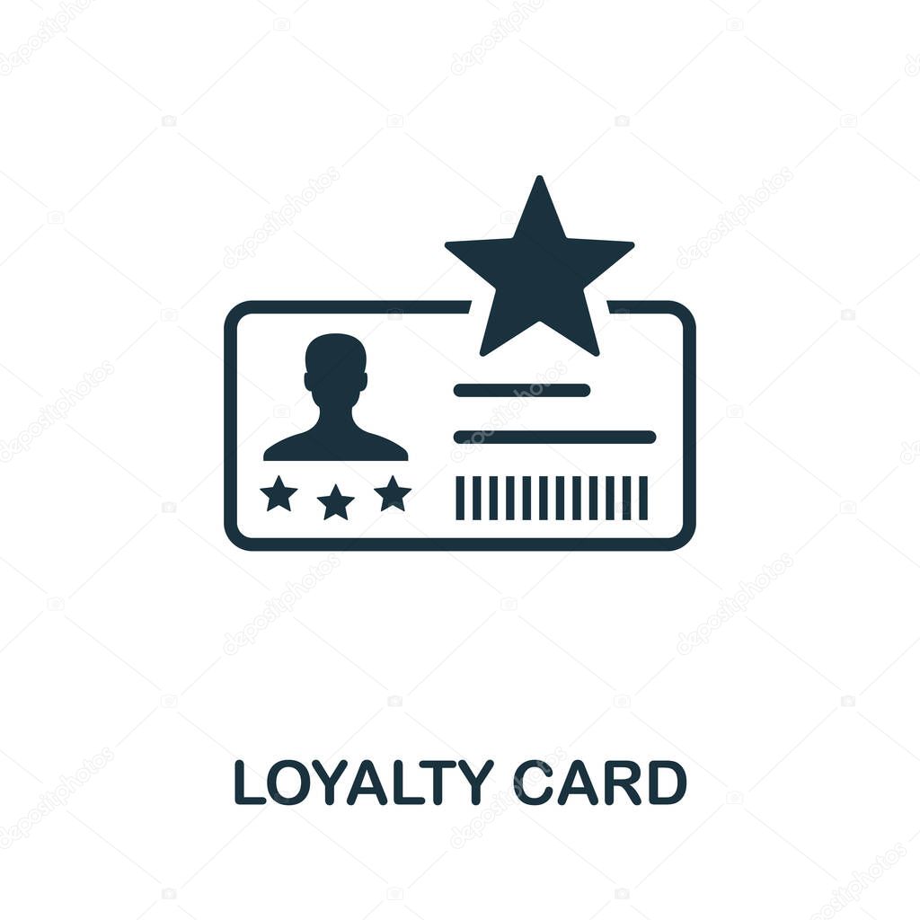 Loyalty Card icon. Creative element sign from loyalty program collection. Monochrome Loyalty Card icon for templates, infographics and more.