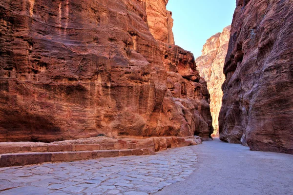 Siq Gorge Antigua Ciudad Petra Jordania —  Fotos de Stock