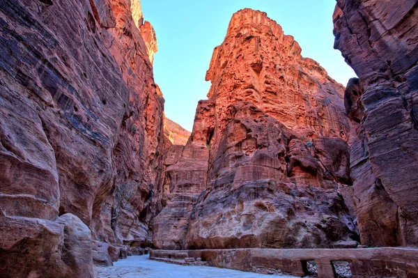 Siq Gorge Cidade Antiga Petra Jordânia — Fotografia de Stock