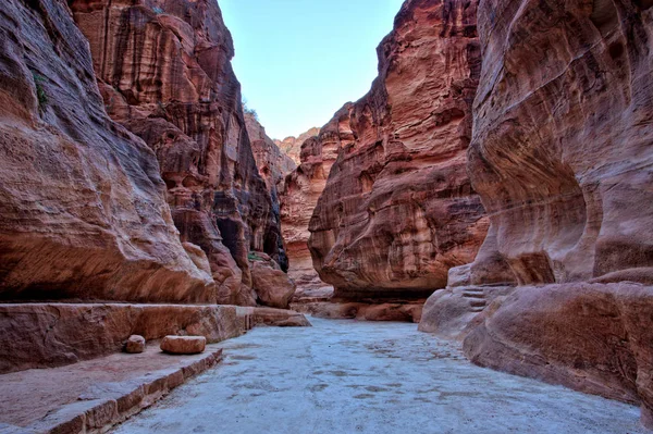 Siq Gorge Cidade Antiga Petra Jordânia — Fotografia de Stock