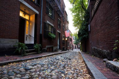 Işıklı Accorn Street akşam, Boston
