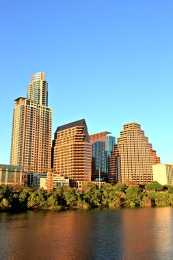 Gün batımında Austin Downtown manzarası