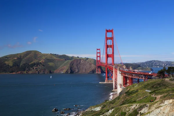 Goldene Torbrücke Einem Sonnigen Tag San Francisco — Stockfoto