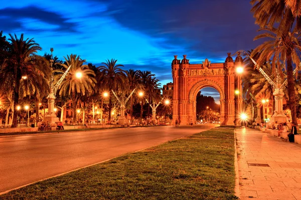 Arco Del Triunfo Parc Ciutadella Atardecer Barcelona — Foto de Stock