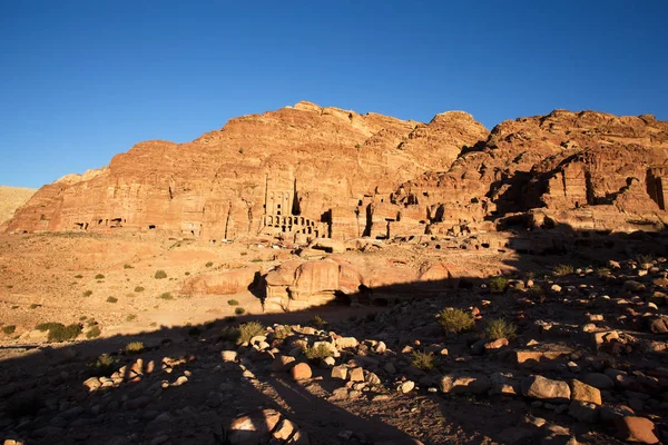 Túmulo Urna Petra Pôr Sol Jordânia — Fotografia de Stock