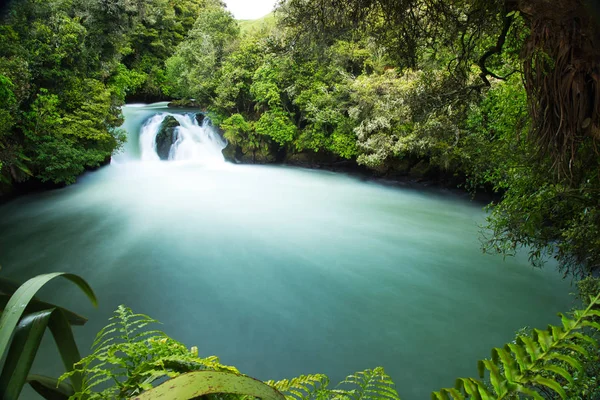 美丽的绿色图茶瀑布 新西兰 — 图库照片