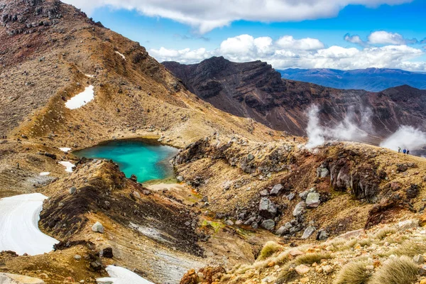 Tongariro Alp Geçiş Parkurunda Zümrüt gölleri, Tongariro Nati — Stok fotoğraf