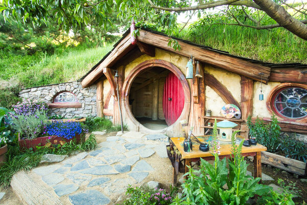 Hobbit House in the Shire, Hobbiton Movie Set, New Zealand