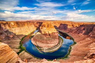Horseshoe Bend on Colorado River at Beautiful Sunrise with Brigh clipart