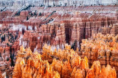 Sunset 'teki Bryce Canyon Ulusal Parkı, Sunset Point' ten Görüntü, Silent City, Utah, ABD