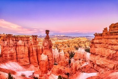 Thors Hammer in Bryce Canyon National Park during a Colorful Dusk, Utah, USA clipart
