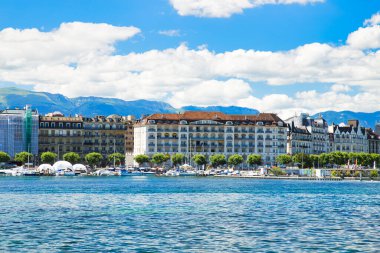 Cenevre Şehri Yaz Güneşli Gününde, İsviçre, Avrupa 