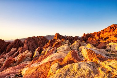 Las Vegas, Nevada yakınlarındaki Fire State Park Peyzajı Vadisi, ABD