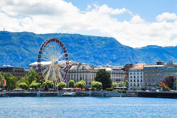 Geneva Cityscape Nyári Napsütéses Napon Svájc Európa — Stock Fotó