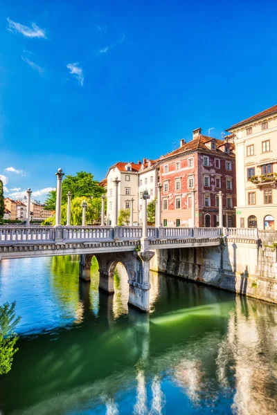 Pont Cobblers Lors Une Journée Ensoleillée Ljubljana Slovénie — Photo