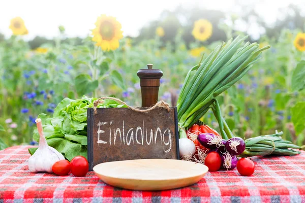 Bio Gemüse Auf Dem Tisch Konzept Ökologischer Landbau Landwirtschaft Und — Stockfoto