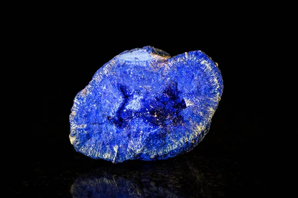 Azurite Druse Minerael Pietra Sfondo Nero — Foto Stock