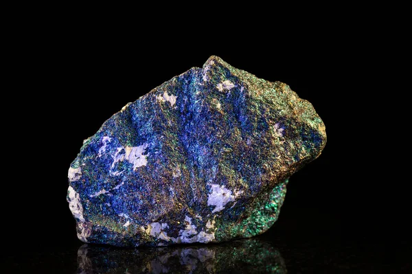 Měděné Pyrity Minerální Kámen Černým Pozadím — Stock fotografie
