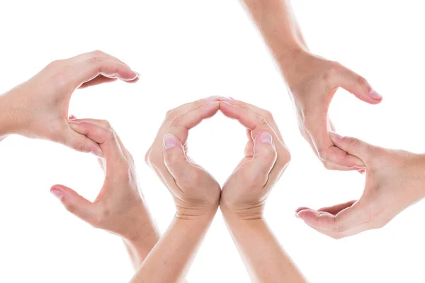 Lot Hands Form Word Sos — Stock Photo, Image