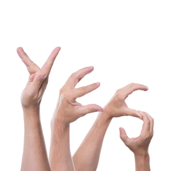 Muitas Mãos Formam Palavra Sim — Fotografia de Stock