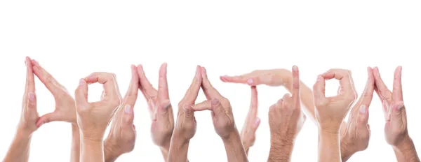 Lot Hands Form Word Donation — Stock Photo, Image