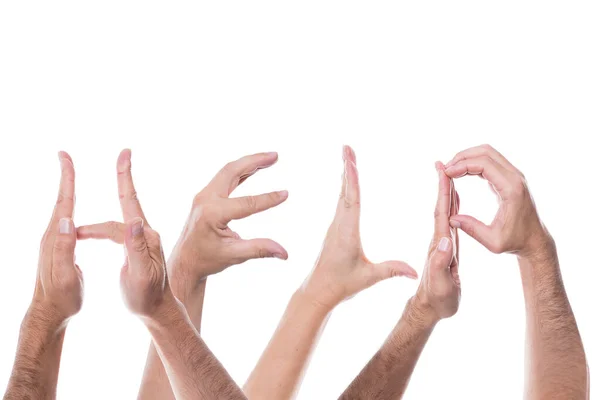 Lot Hands Form Word Help — Stock Photo, Image