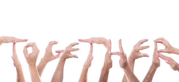 Lot Hands Form Word Together — Stock Photo, Image