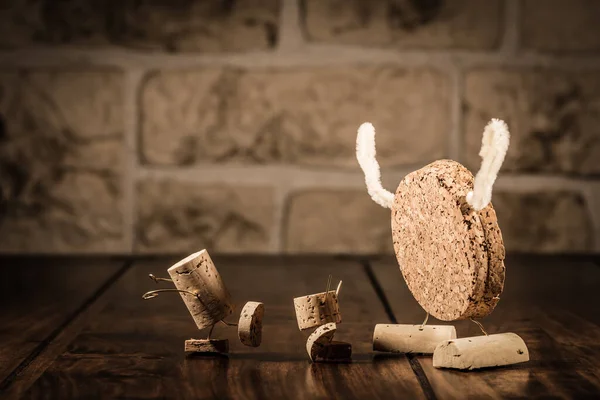 Concept Children Monster Wine Cork Figures — Stock Photo, Image